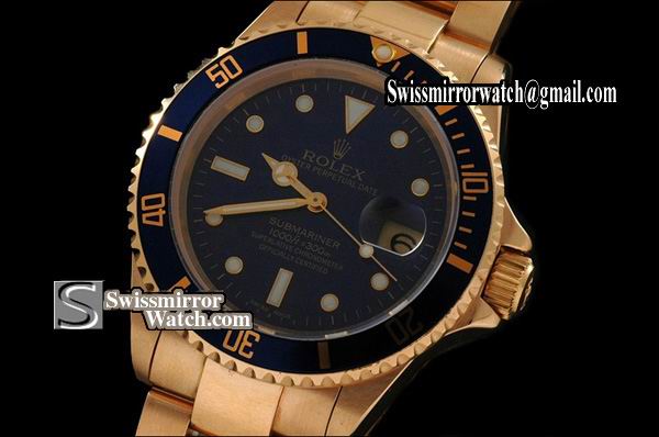 Rolex Submariner Full Gold Blue Dial Swiss Eta 2836-2