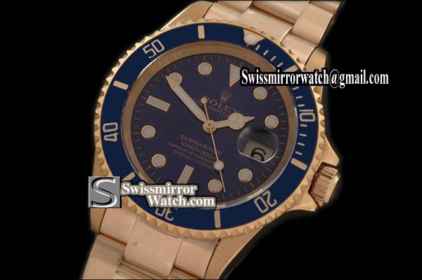 Rolex Submariner 116618 Full Gold Blue Dial Swiss Eta 2836-2 Upd