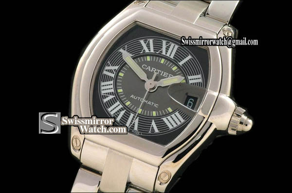 Cartier Men Roadster SS Black Swiss Eta 2824-2 Watches